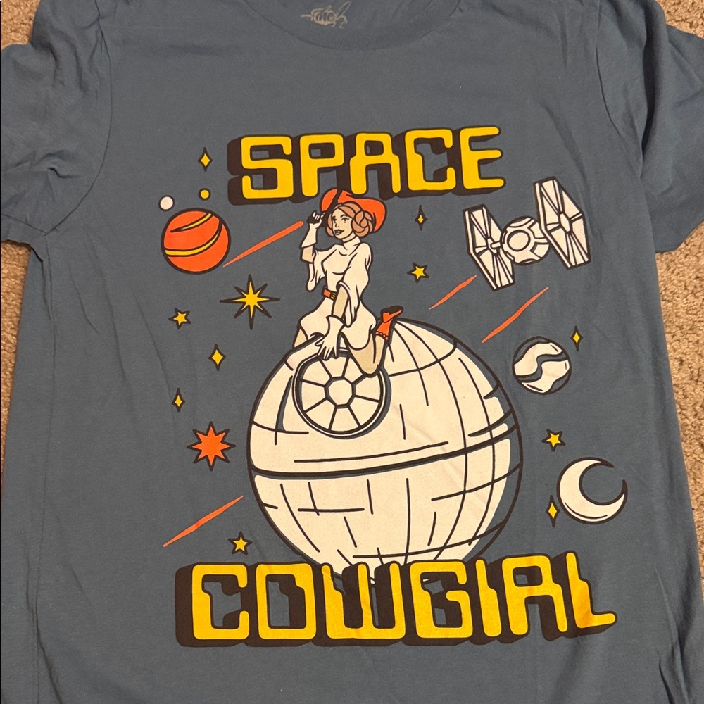 Lost Bros Space Cowgirl Graphic Tee - Blue